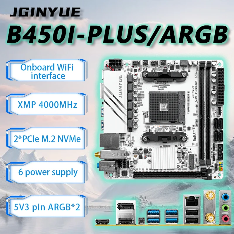 JGINYUE B450 ITX Motherboard S - Ddr4 3200Mhz ulasan dan harga