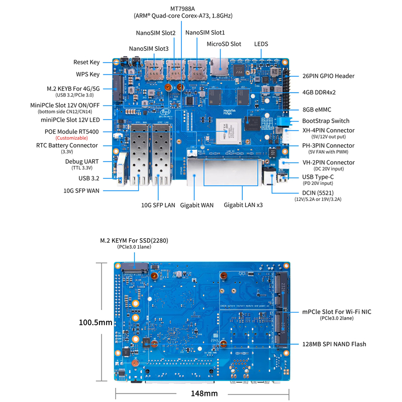 Banana Pi BPI-R4 MediaTek MT79 - Ddr4 8Gb ulasan dan harga
